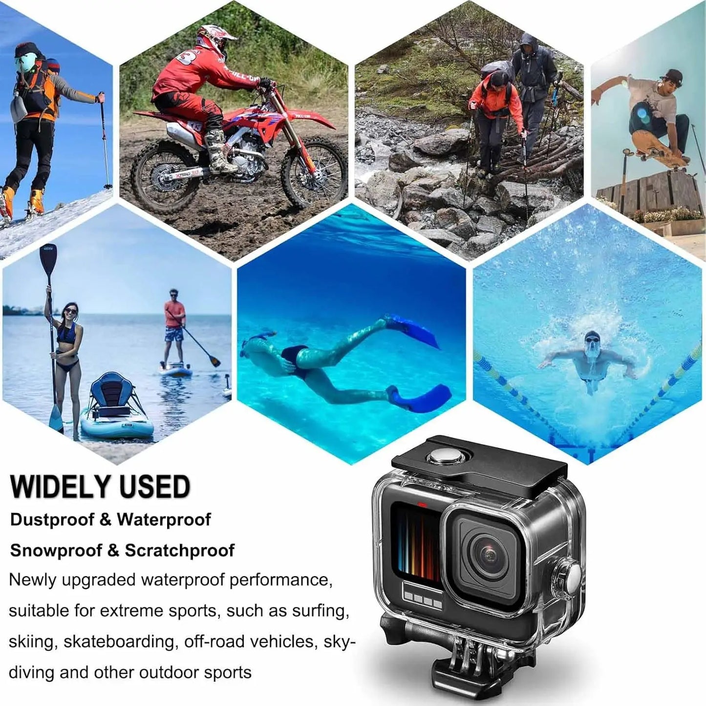 GoPro Hero 9–13 Waterproof Housing Case | 60M Dive Kit