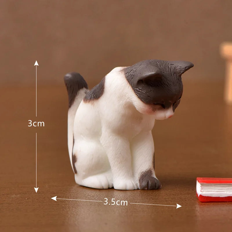 Resin Cat Figurine – Miniature Kitten Fairy Garden Decor