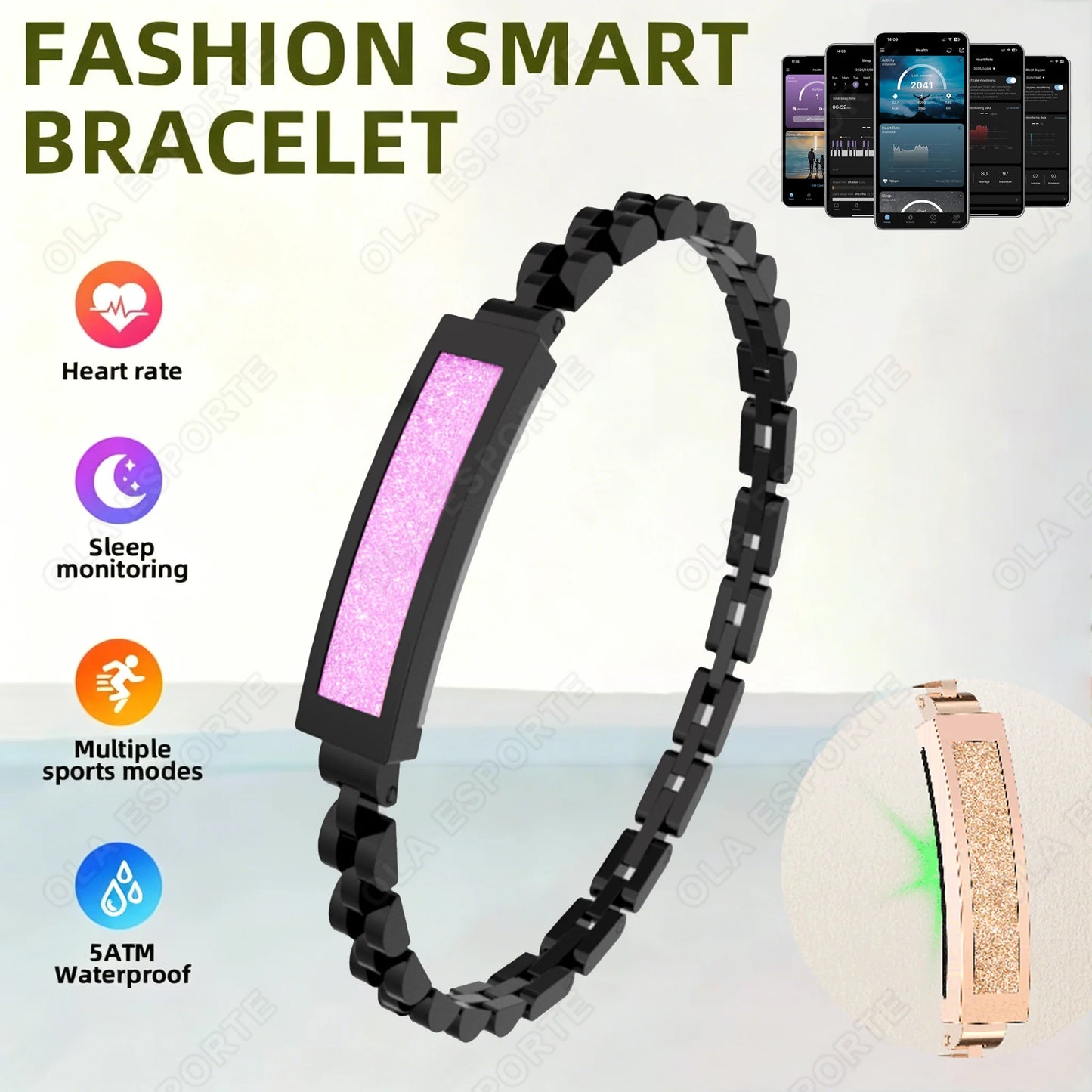 New Men Sports Smart Bracelet Heart Rate Fitness Tracker IPX8 Waterproof Smart Band Pedometer Call Reminder Smartwatches Women Peaceful Pleasures Health and Wellness Purple