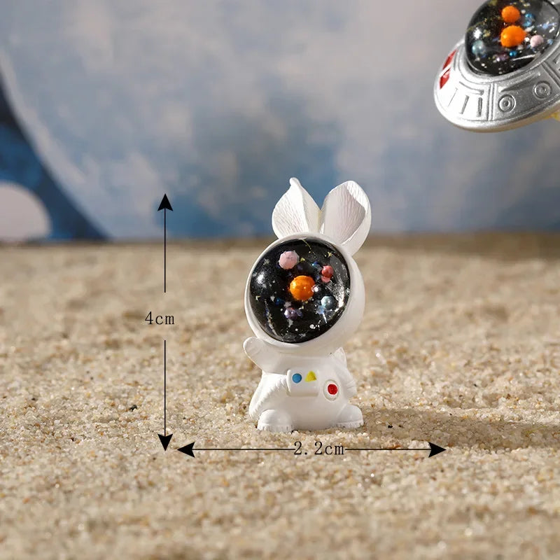 Astronaut Bunny Miniature Figurine | Desk & Home Décor Ornament