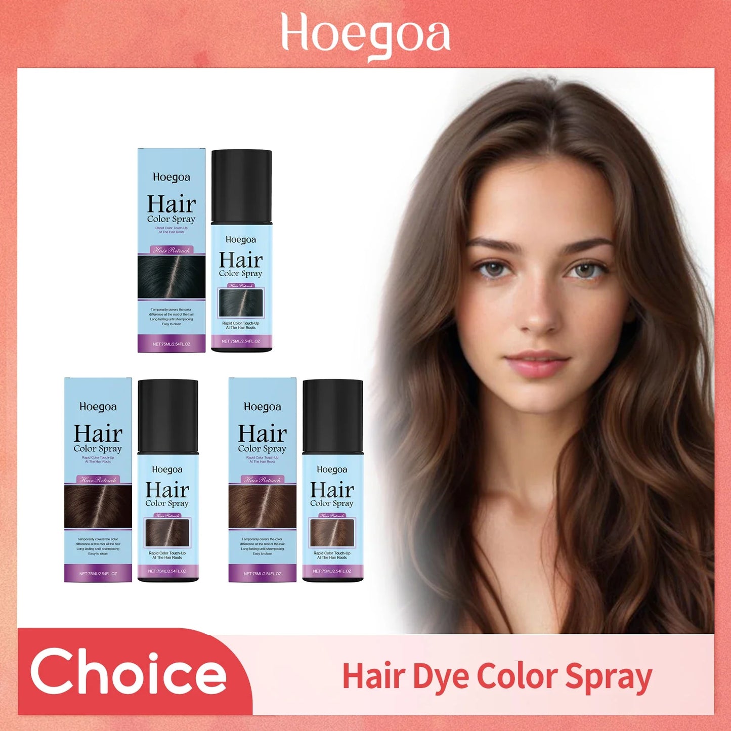 HOEGOA Temporary Hair Color Spray – Root & Gray Coverage