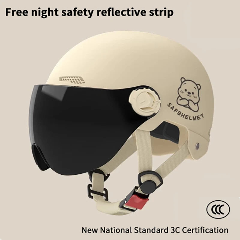 3C Certified E-Bike Half Helmet with HD Glasses | Unisex