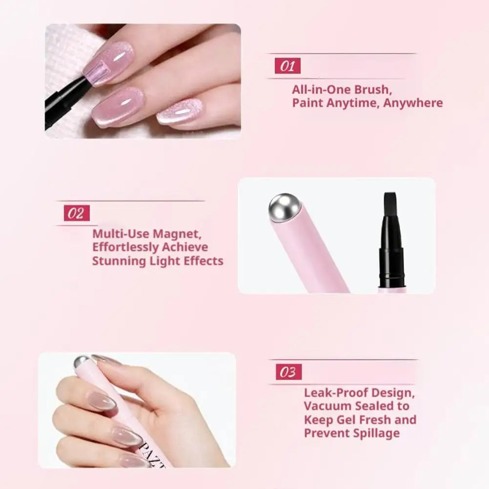 7-in-1 Cat Eye Gel Polish Pen | DIY Nail Art Kit