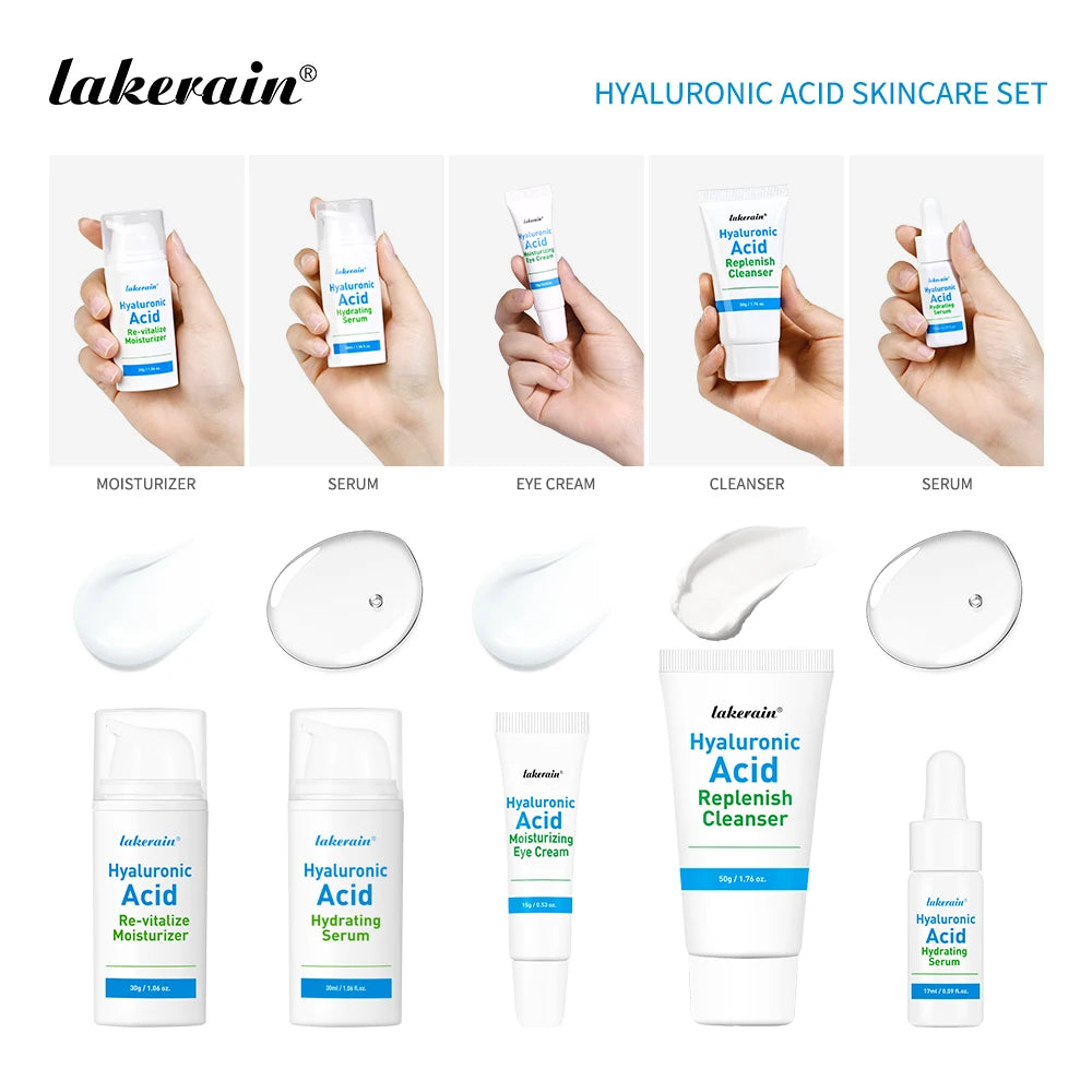 Hyaluronic Acid Skin Care Set Deeply Hydrates Solve Dry Skin Redness Easy To Be Absorbed Non-greasy Nourishes Face Skincare Set Peaceful Pleasures Health and Wellness
