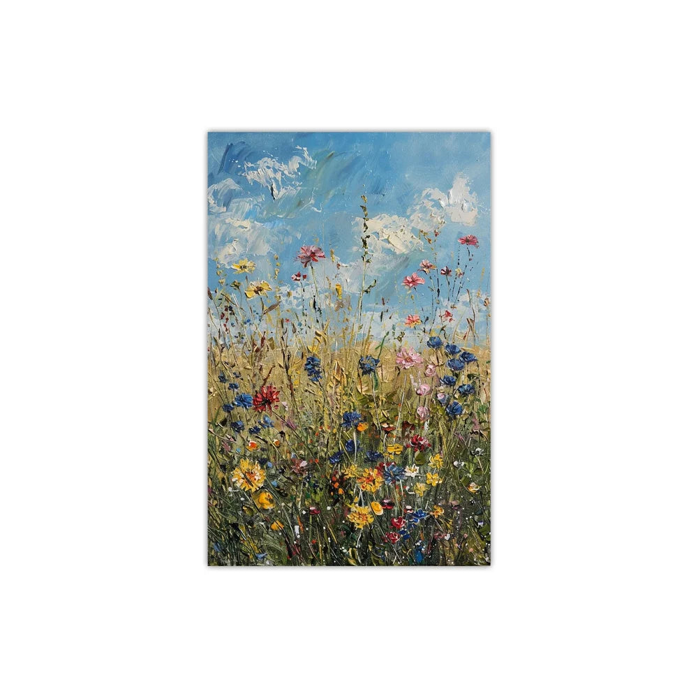 Vintage Wildflowers Canvas Wall Art | Farmhouse Floral Poster