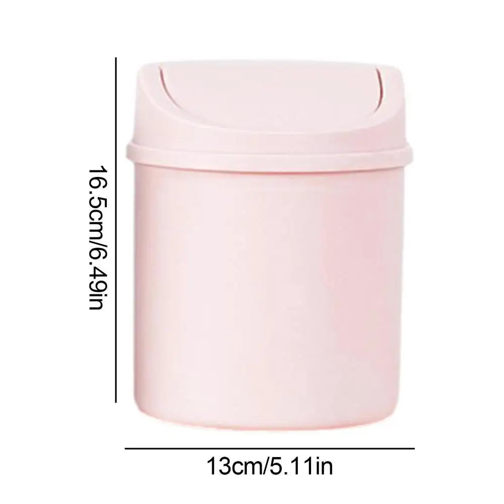 Mini Desktop Trash Can with Flip Lid | Compact Desk Bin