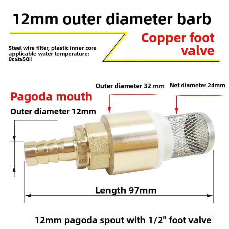 Copper Bottom Valve Filter Screen Anti-Backflow Check Valve