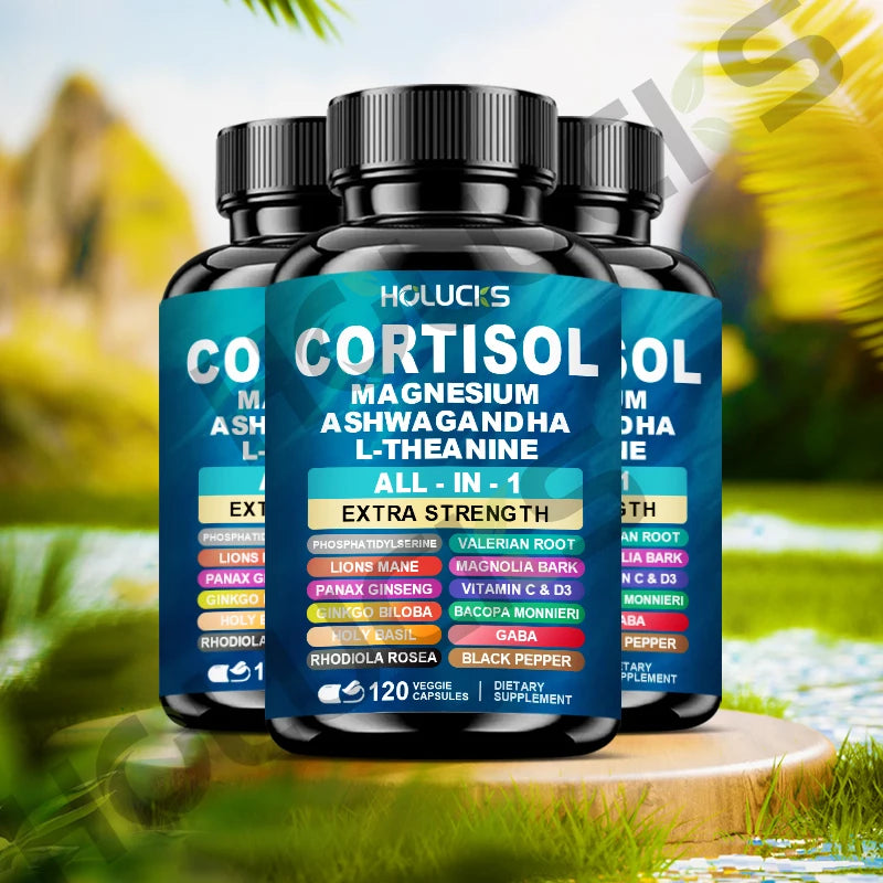High Absorption Cortisol Capsules, with Vitamin D3, Support Stress Management & Mood, Anxiety Relief & Sleep Quality, Vegan Peaceful Pleasures Health and Wellness