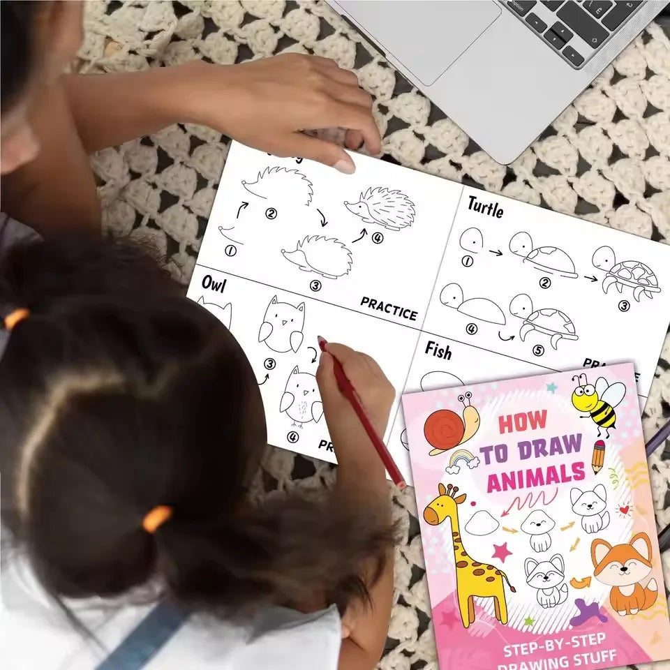 How Draw Animal Cartoon Sketch Book Kids Fun Doodles Coloring Early