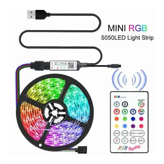 RGB LED Strip Light 5V USB TV Backlight 5050 SMD Bluetooth 1M–5M