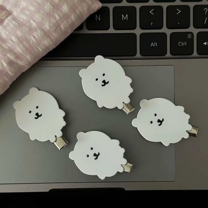 3pcs Cute White Bear Hair Clips – Fluffy Cartoon Barrettes for Women Hair Clip Peaceful Pleasures Health and Wellness