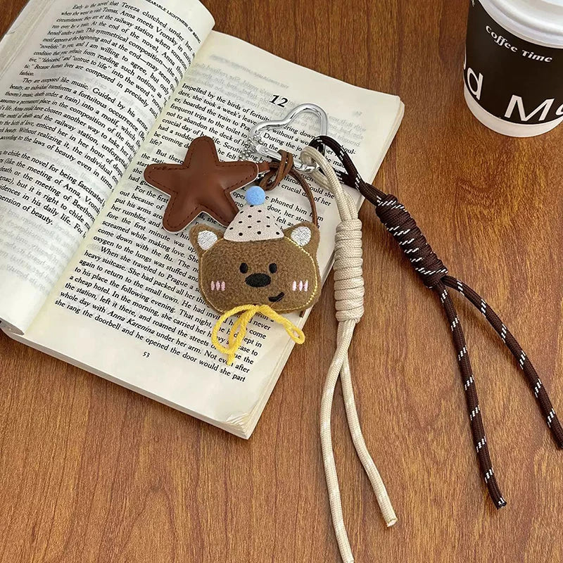 Kawaii Bear Plush Keychain – Cute Stuffed Animal Bag Pendant