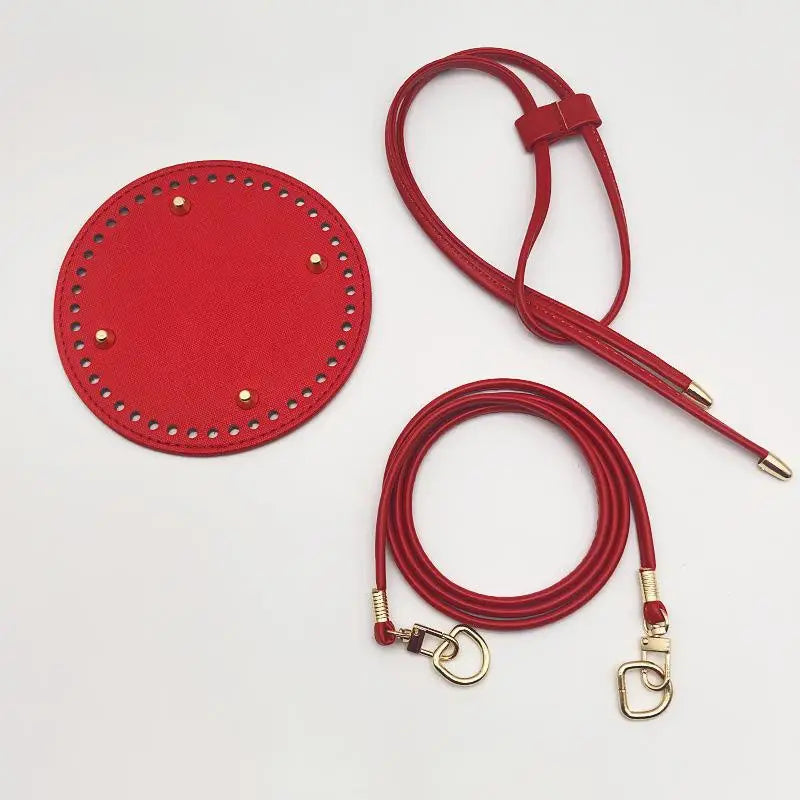 PU Leather Bucket Bag Base DIY Kit – Strap & Drawstring Set