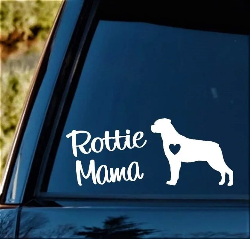 8" Wide Rottweiler Rottie Mama Dog Funny Vinyl Decal Sticker Car Stickers Window Peaceful Pleasures Health and Wellness