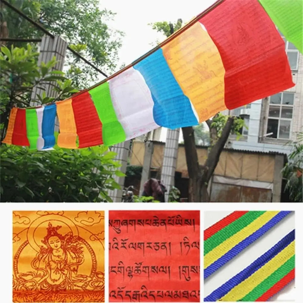 Tibetan Buddhist Prayer Flags – 5M, 20 Colorful Banners