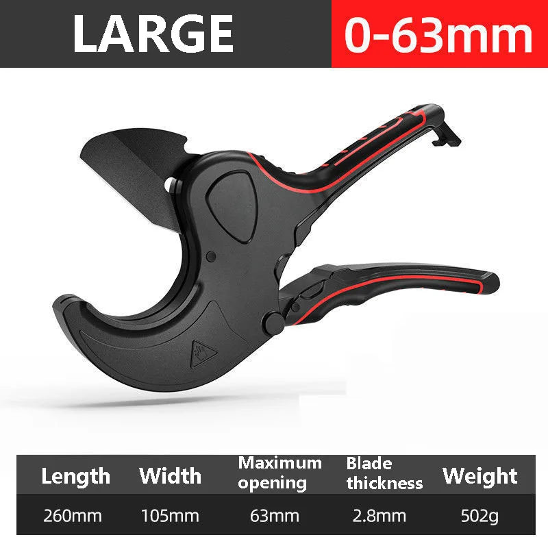 Ratchet Pipe Cutter 32–75mm | PVC PP PE Hose Hand Tool Peaceful Pleasures Health and Wellness 0-63mm