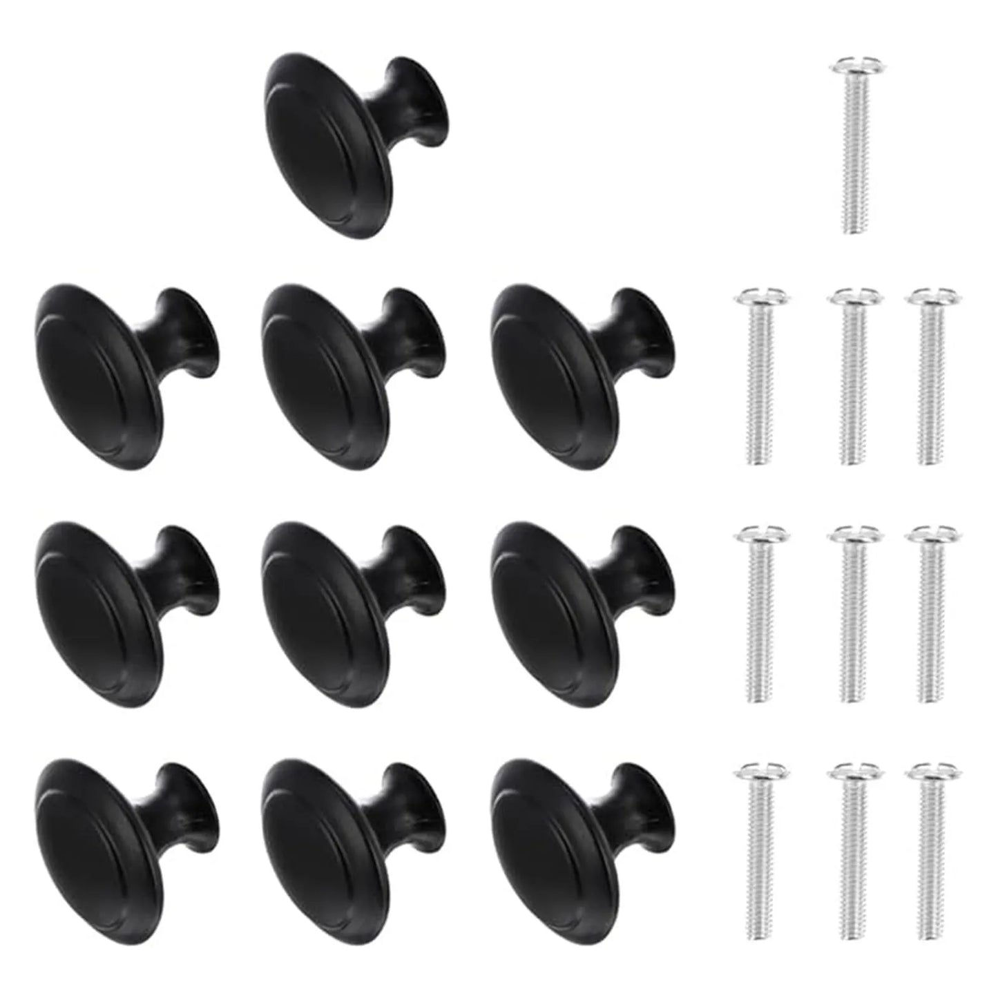 Metal Round Dresser Drawer Knobs Kitchen Hardware Bedroom Drawer Pulls Suitable for Updating Old Furniture Peaceful Pleasures Health and Wellness Black S