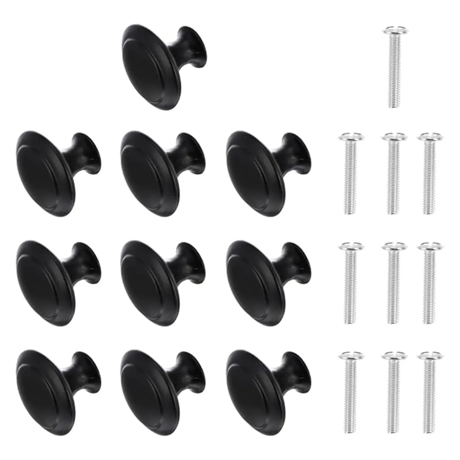 Metal Round Dresser Drawer Knobs Kitchen Hardware Bedroom Drawer Pulls Suitable for Updating Old Furniture Peaceful Pleasures Health and Wellness Black S