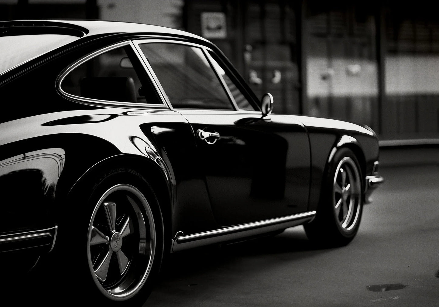 Retro Black & White Car Diamond Painting Kit | Mosaic Wall Art