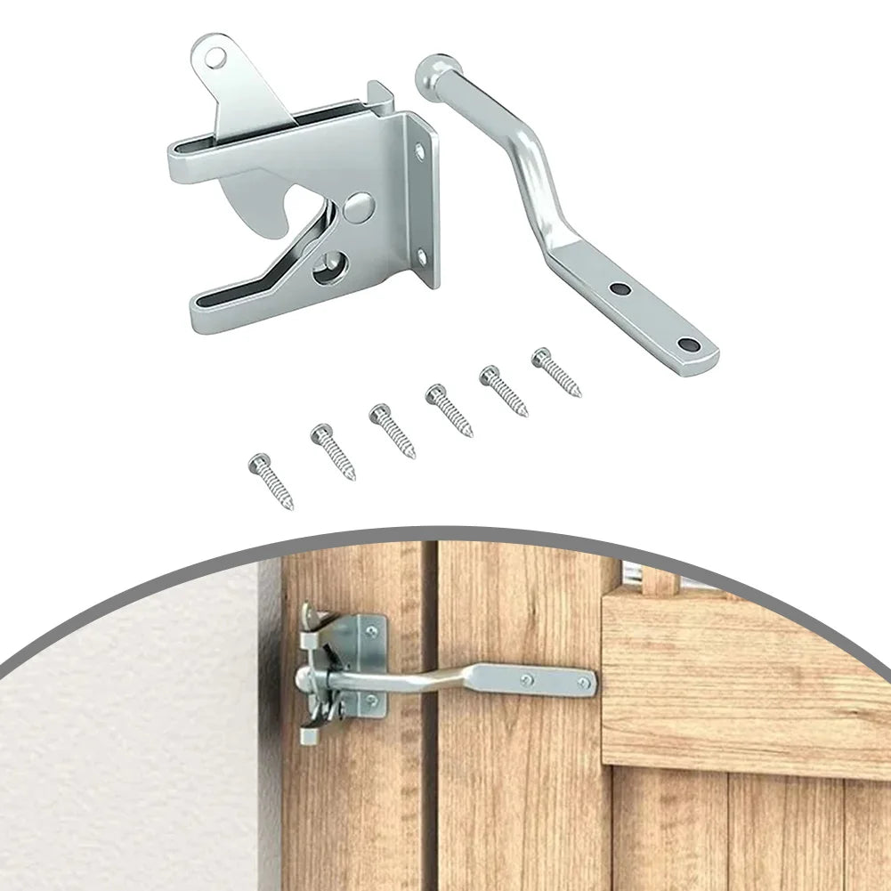Fence Hinge Latch Door Lock Carbon Steel Galvanized Self-locking Gate