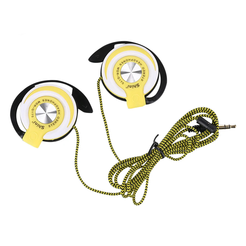 3.5mm Wired Headphones Heavy Bass Headset Over-ear Adjustable Ear Hook Earphones Music Earphone for Phone Peaceful Pleasures Health and Wellness