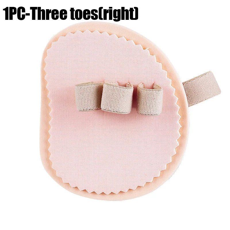 1 Pair Toe Splitting Forefoot Pad Toe Rotation Overlapping Hammer Toe Breathable Absorbing Abrasion Resistant Front Foot Pad Peaceful Pleasures Health and Wellness Three toes right