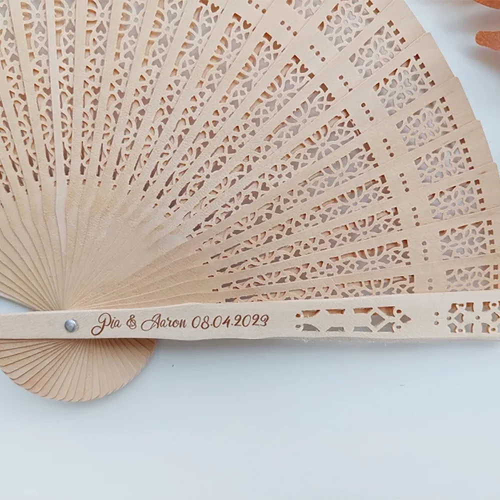 Personalized Wooden Hand Fan | Wedding & Bridal Party Favor