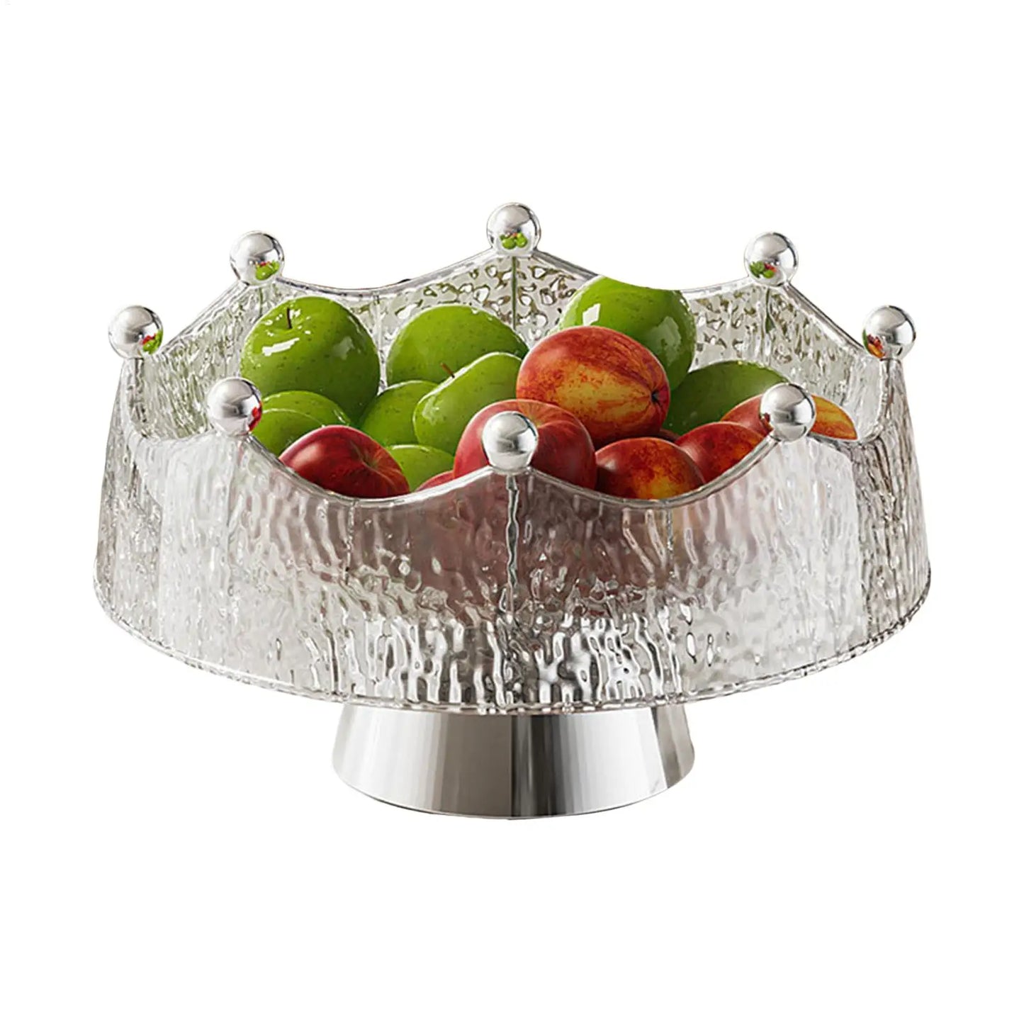 Luxury Fruit Bowl with 8 Forks | Golden Decorative Serving Tray