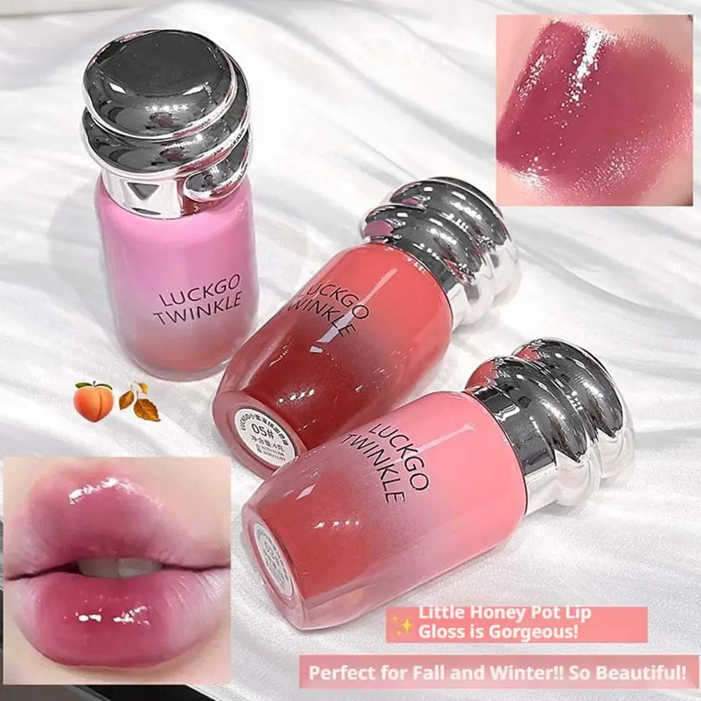 Ice Transparent Mirror Lip Gloss Moisturizing Liquid Lipstick Water Light Glass Mirror Lip Glaze Long-Lasting Beauty Lipstick Peaceful Pleasures Health and Wellness