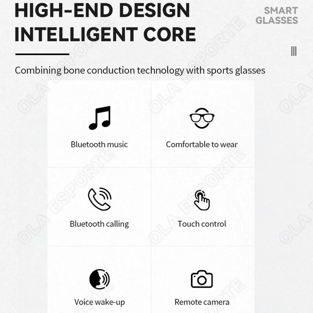 Ola Esporte Smart Bluetooth Glasses – Calls, Music & UV Lenses