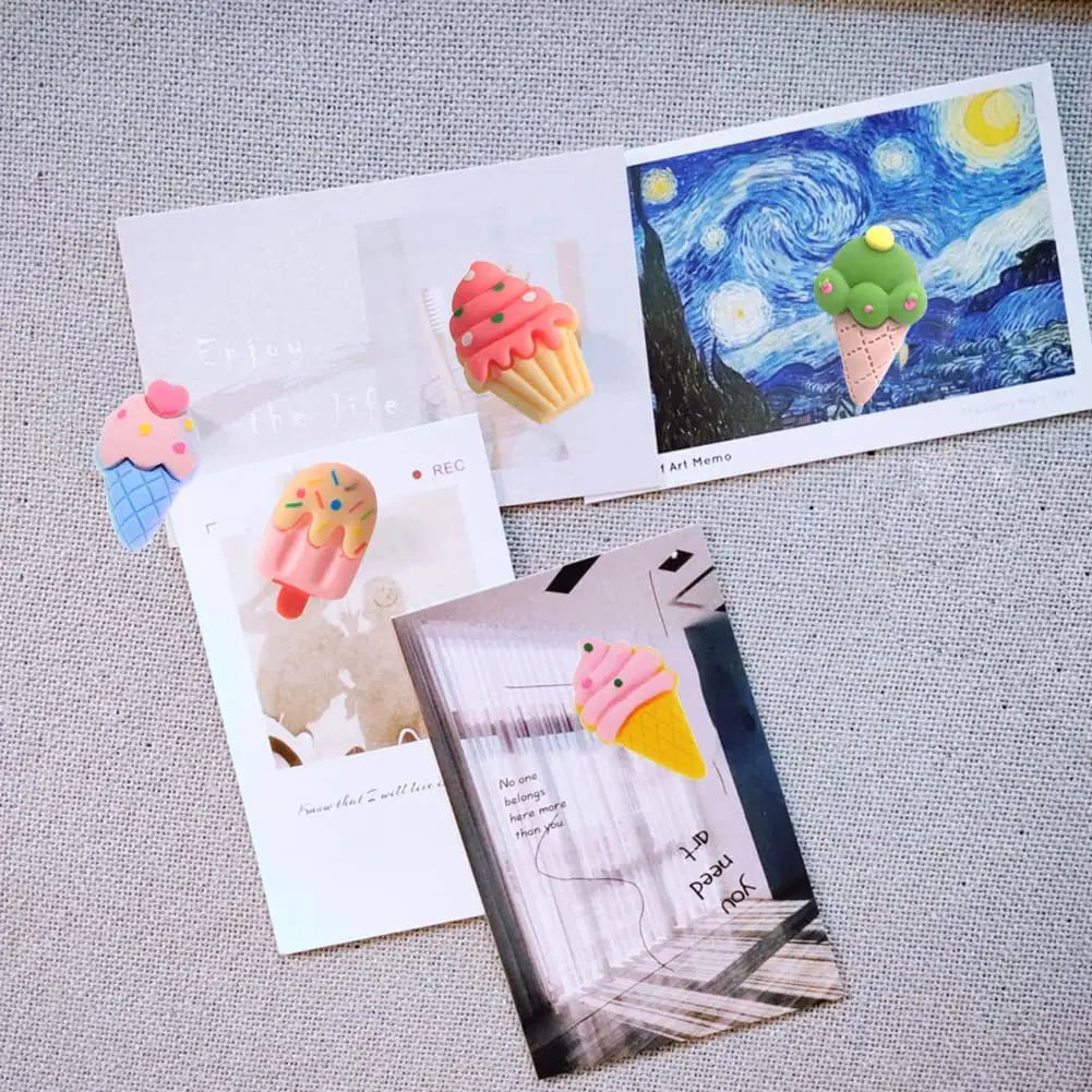 Bview Art Creative Ice Cream Resin Push Pins Flat Head Thumb Tacks