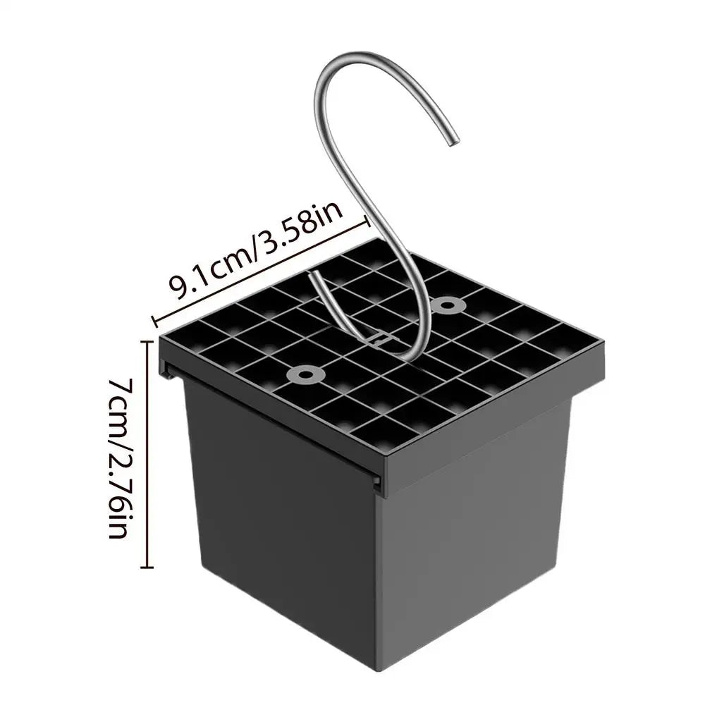 Adjustable Hanging Flower Pot with Lid & Hook | Vertical Planter Hanging Vertical Planter Peaceful Pleasures Health and Wellness China Mainland Black