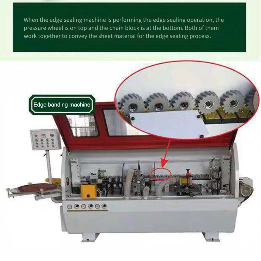 60 8 Rubber Press Wheel Bearing Smooth Edge Banding Machine