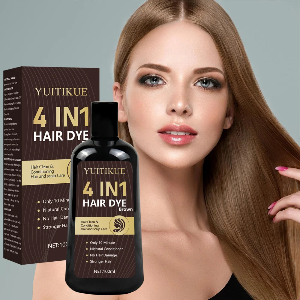Brown hair dye, quick coloring without damaging hair, dye and care integrated, natural hair care ingredients, strong and shiny. Peaceful Pleasures Health and Wellness