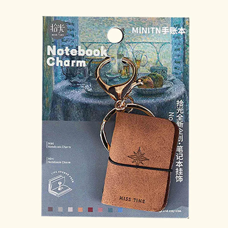 PU Leather Mini Notebook Keychain – Portable Diary Backpack Charm
