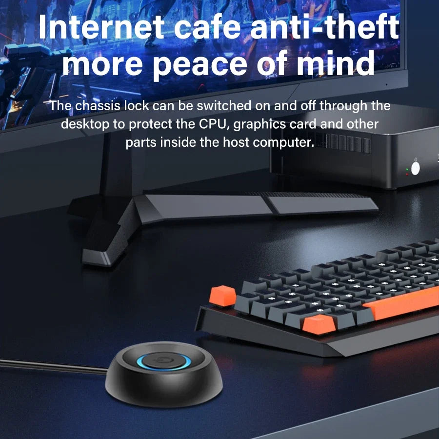 Computer Desktop Switch 1.8M LED Lights PC Motherboard External Start Power On/Off Button Extension Cable Startup Switch Office Peaceful Pleasures Health and Wellness