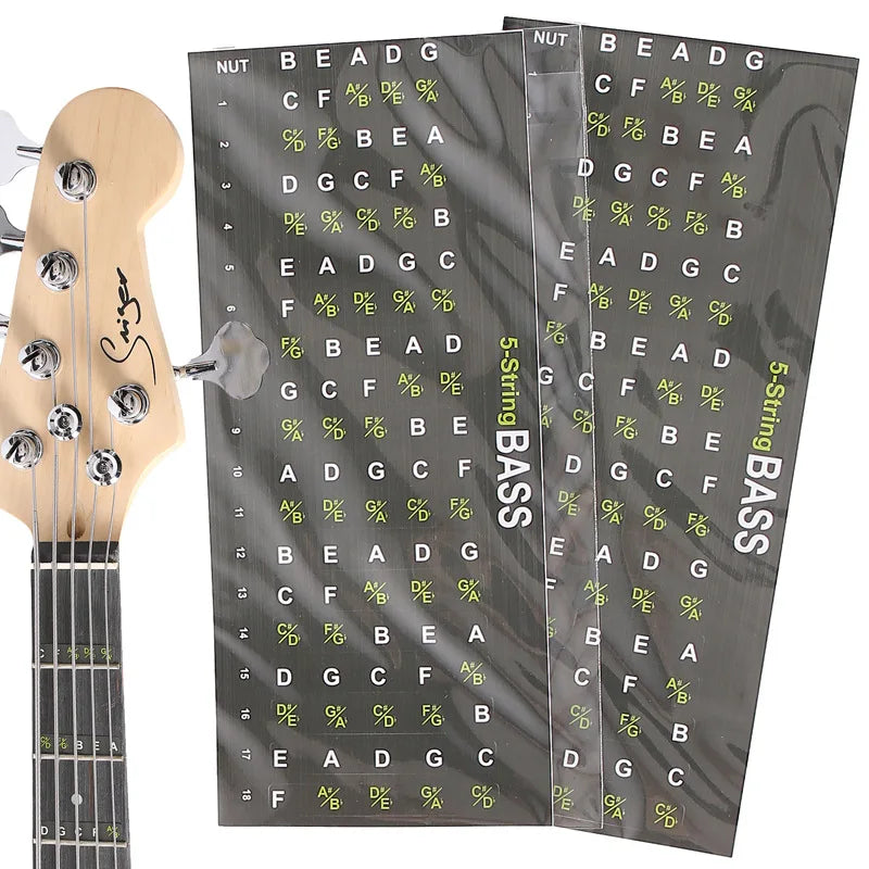 4 5 Chord Bass Scale Sticker English Letters Tone Names Electric