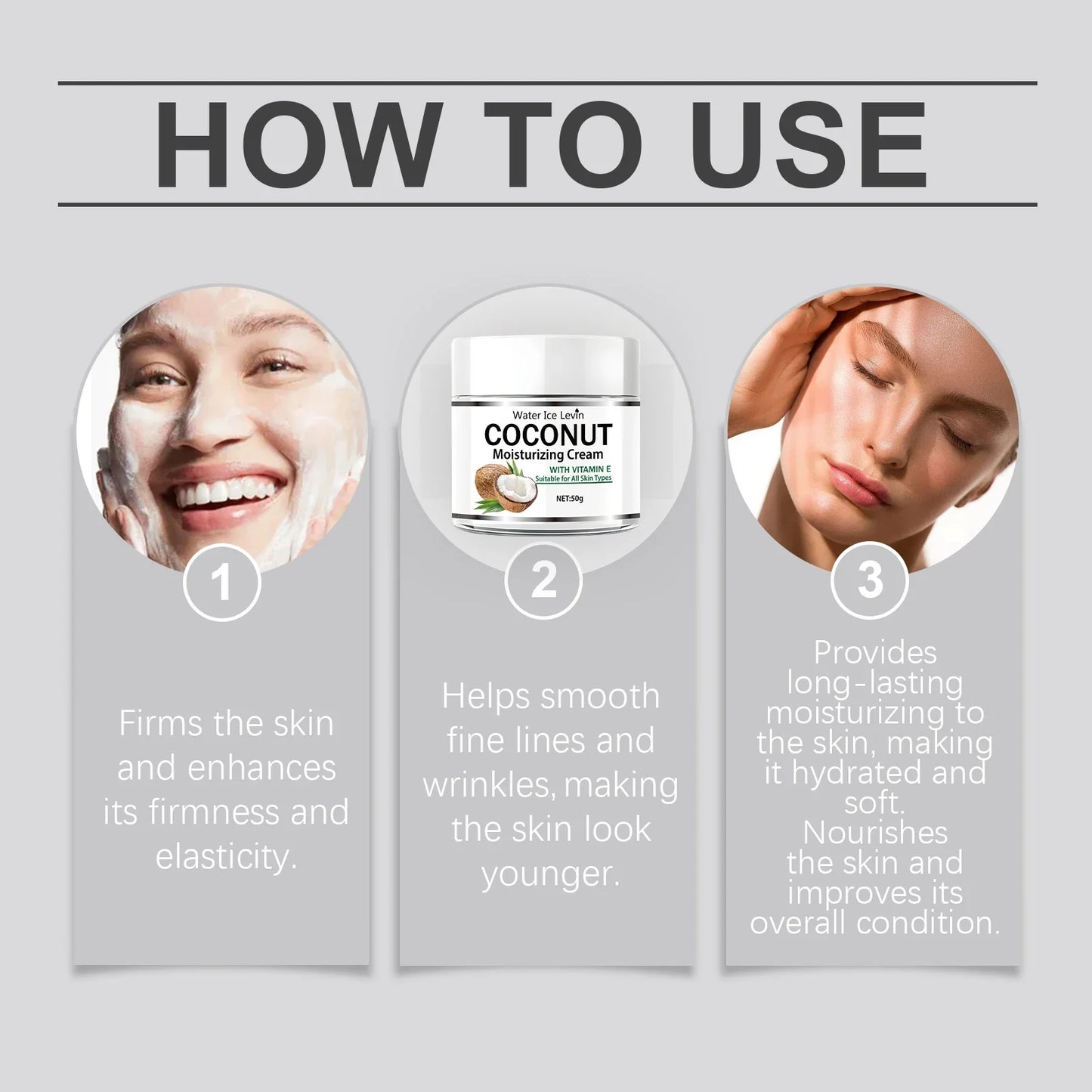 Coconut Oil Face Cream – Collagen, Retinol & Hyaluronic Acid 50g