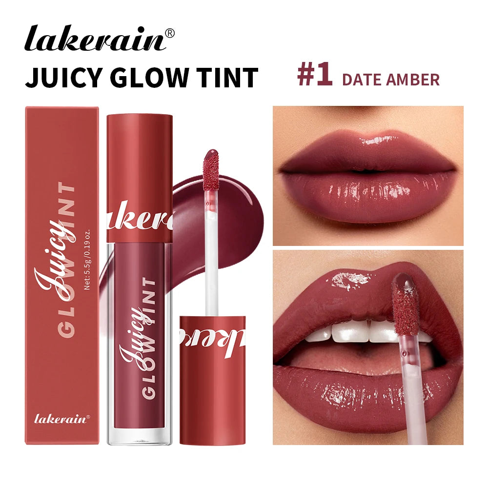 Mirror Lip Stain Lip Glaze Color Long Lasting Shiny Gloss Nude Lipstick Moisturizing Skin Brightening Cosmetics Lips Glosses Peaceful Pleasures Health and Wellness 01 Date Amber