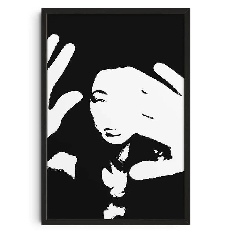 Japanese Okinawa Bauhaus Geometric Snake Canvas Wall Art Print
