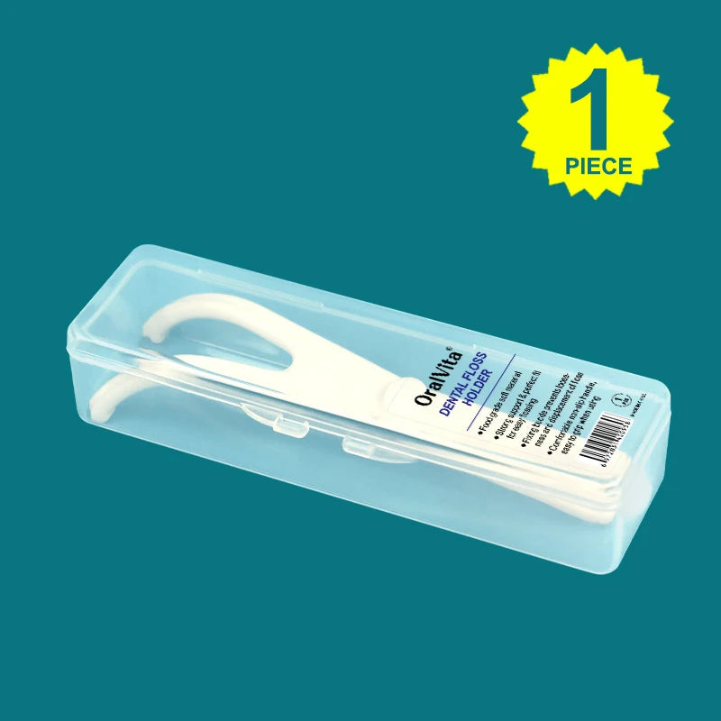 1/2Pcs Reusable Pick Holder Y Shape Plastic Dental Floss Rack Teeth Clean Care Tool Without Dental Floss Oral Hygiene Toothpick Peaceful Pleasures Health and Wellness 1pcs White