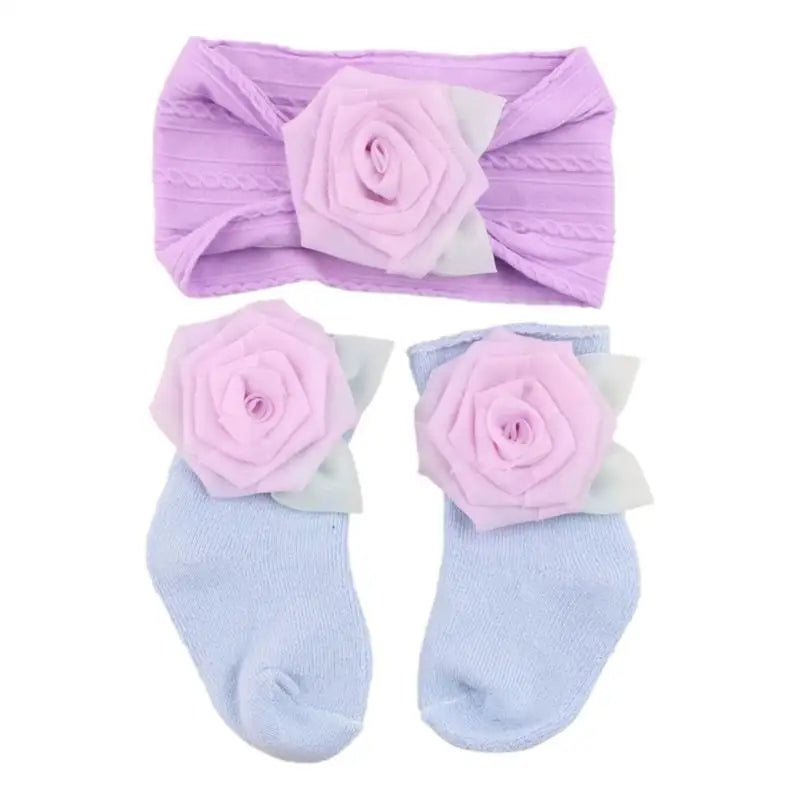 Newborn Baby Socks & Headband Set | Unisex 0–1 Year