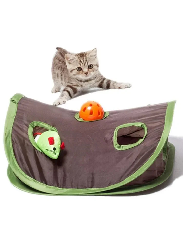 Interactive 9-Hole Cat Tunnel Hide & Seek Mouse Hunt Toy Interactive Cat Toy Peaceful Pleasures Health and Wellness