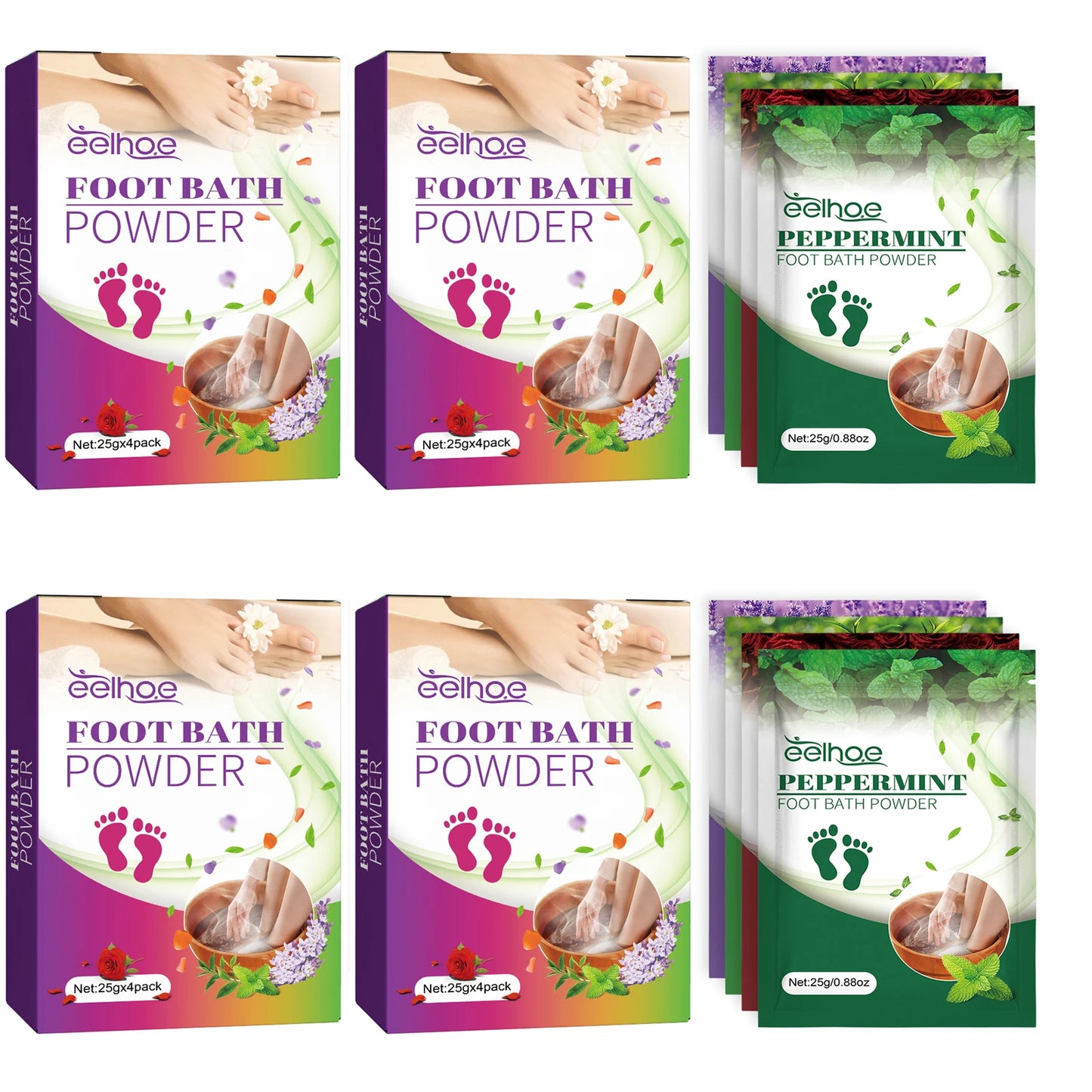 Foot Bath Salt Quickly Removing Dead Skin Soften Cuticles Reduce Foot Fatigue Discomfort Foot Care Spa Foot Exfoliation Therapy Peaceful Pleasures Health and Wellness 12pcs Boxed