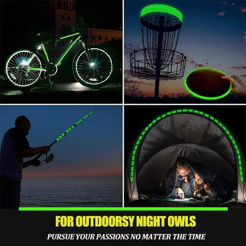 5M Fluorescent Glow in Dark Tape, Night Vision Adhesive Stickers for Home Warning Party, Double Sided Luminous Tape for Useful Peaceful Pleasures Health and Wellness