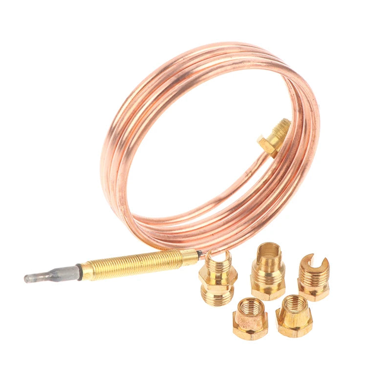 Universal 3.0mv Gas Stove Thermocouple With 5 Nuts Heating Gas Burner Replace Thermocouple Adaptor Gas Stove Parts Replacement Peaceful Pleasures Health and Wellness