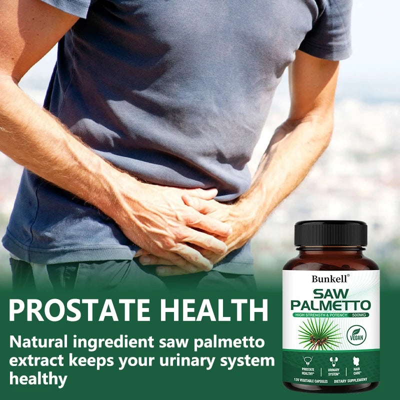Saw Palmetto Extract Capsules 500mg - Enhanced Hair Growth Supplement for Women & Men, Reduces Hair Loss, Urinary Tract Support Peaceful Pleasures Health and Wellness