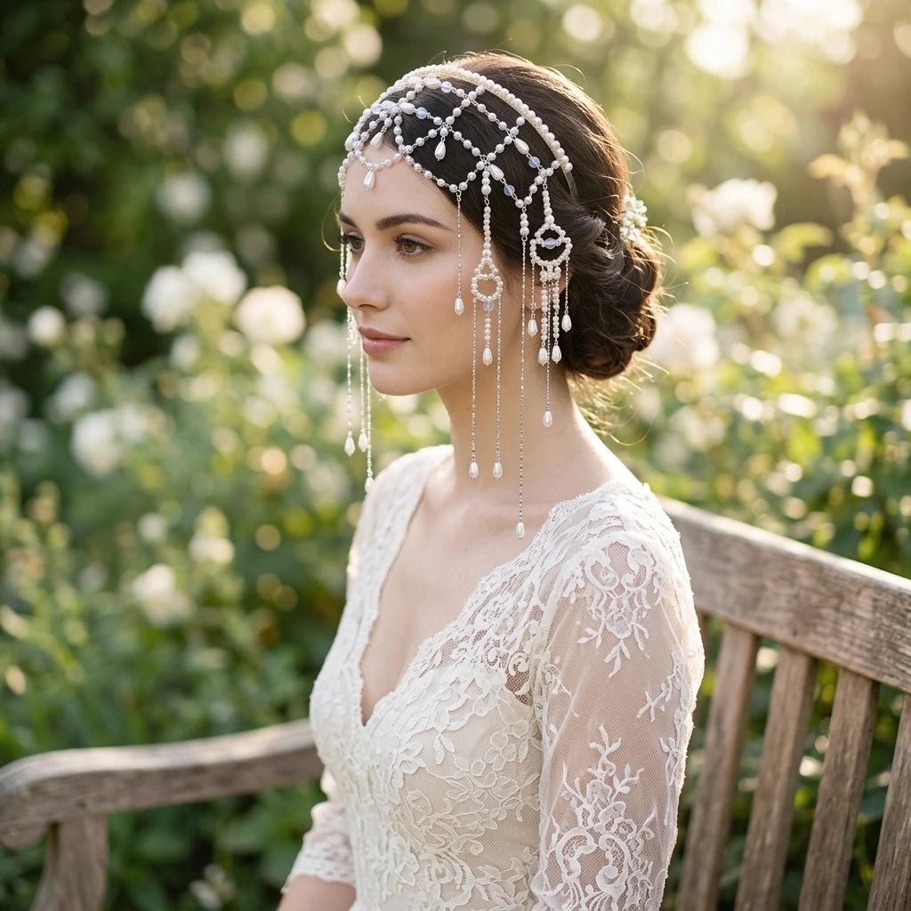 Imitation Pearl Headband Hair Accessory With Detachable Tassels For Wedding And Formal Events Peaceful Pleasures Health and Wellness