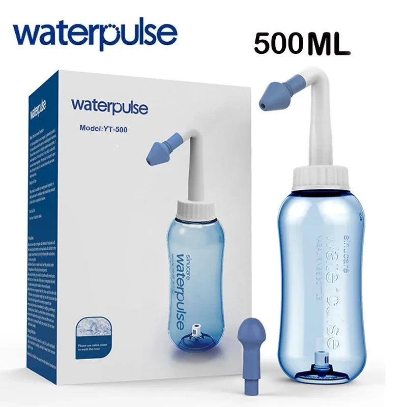 Manual nasal wash bottle, specialized nasal plug, household adult nasal wash salt, medical children's rhinitis nasal flushing Peaceful Pleasures Health and Wellness 500ml with box