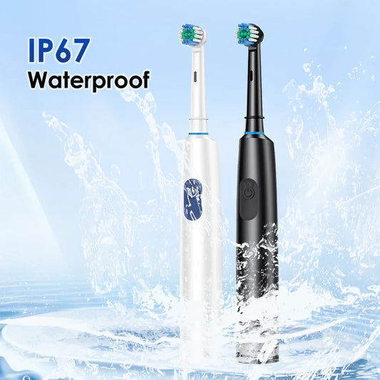 AFDEAL Rotary Electric Toothbrush 5 Modes IP67 | 4 Brush Heads Electric Toothbrush Oasis Select